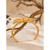Lorelai Bow Knot Cuff Bracelet – 18K Gold Plated, Trendy & Waterproof | Huna Jewelry