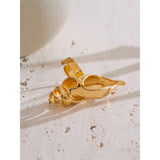 Inara Conch Open Cuff Ring – 18K Gold Plated Statement Jewelry | Huna Jewelry