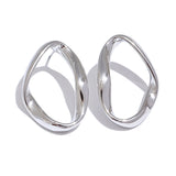 Lindsey Hollow Oval Stud Earrings – Minimalist Waterproof Jewelry | Huna Jewelry