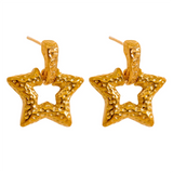 Leighton Star Drop Earrings – Vintage & Waterproof Statement | Huna Jewelry