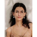 Celia Heart Drop Earrings – Dainty Pearl Statement Jewelry | Huna Jewelry