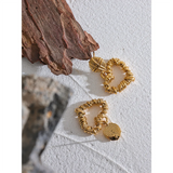Ina Hollow Heart Drop Earrings – Vintage-Inspired Romantic Jewelry | Huna Jewelry