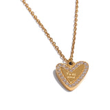 Greta Heart “Tu es aimé” Pendant Necklace – Elegant & Romantic Jewelry | Huna Jewelry