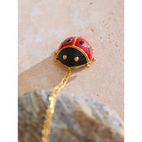 Layla Red Ladybug Pendant Necklace – Cute & Waterproof Jewelry | Huna Jewelry