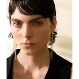 Lunaria Tassel Drop Earrings – Glamorous Long Dangle Statement | Huna Jewelry