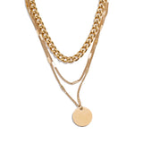 Leilani Layered Necklace – Triple Chain with Round Pendant Waterproof | Huna Jewelry