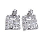 Jayla Rectangle Drop Earrings – Textured & Tarnish Resistant Style | Huna Jewelry