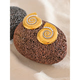 Jemma Shell Stud Earrings – Large Gold Design with Mini Pearls | Huna Jewelry