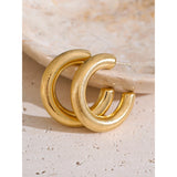 Ivanka C-Shape Hoop Earrings – Modern & Hypoallergenic Jewelry | Huna Jewelry
