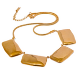 Leonie Rectangle Pendant Necklace & Earrings – Bold & Elegant Piece | Huna Jewelry