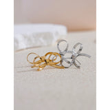 Indiana Bow Stud Earrings – Dainty & Waterproof Hollow Design | Huna Jewelry