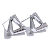 Bizzy Triangle Stud Earrings – Cone Design, Rust Proof & Stylish | Huna Jewelry