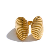 Gwen Shell Cuff Ring – Stylish & Classic Statement Jewelry | Huna Jewelry