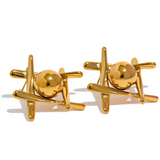 Dinah Geometric Stud Earrings – Modern & Chic Jewelry | Huna Jewelry