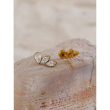 Helen Wing Stud Earrings – Elegant Marquise-Cut Sparkle Trio | Huna Jewelry