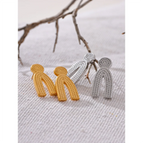 Teleri U-Shaped Earrings – Modern & Hypoallergenic Minimalist | Huna Jewelry