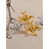Dinah Geometric Stud Earrings – Modern & Chic Jewelry | Huna Jewelry