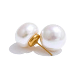 Melanie Pearl Round Stud Earrings – Classic & Timeless Everyday Jewelry | Huna Jewelry