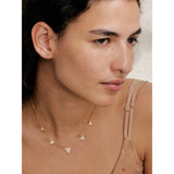 Stella Triangle Charm Necklace – Shiny Cubic Zirconia Collar Jewelry | Huna Jewelry