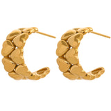 Alika Mini Hearts Hoop Earrings – Trendy & Elegant 18K Gold Jewelry | Huna Jewelry