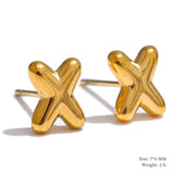 Charlie A-Z Initial Stud Earrings – Minimalist & Tarnish-Resistant | Huna Jewelry