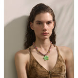 Delilah Colorful Beaded Necklace – Flower Pendant Boho Jewelry | Huna Jewelry