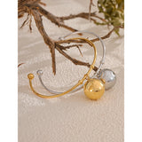 Nevaeh Ball Cuff Bracelet – Round Bangle, Tarnish Resistant Jewelry | Huna Jewelry