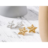 Nilda Star Earrings – Textured Waterproof Design, Stylish & Durable | Huna Jewelry