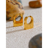 Lasso Geometric Hoop Earrings – Sleek Rectangle, Modern & Elegant | Huna Jewelry