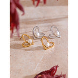 Colette Heart Pearl Stud Earrings – Elegant & Timeless Jewelry | Huna Jewelry