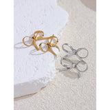 Indiana Bow Stud Earrings – Dainty & Waterproof Hollow Design | Huna Jewelry