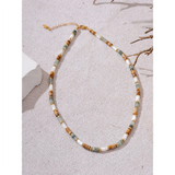 Ruby Natural Stone Beaded Necklace – Waterproof & Elegant Jewelry | Huna Jewelry