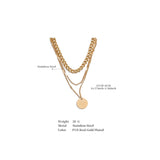 Leilani Layered Necklace – Triple Chain with Round Pendant Waterproof | Huna Jewelry