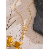 Lenore 18K Gold Butterfly Beaded Necklace – Delicate & Stylish | Huna Jewelry