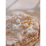 Lana Pearl Bow Earrings – Elegant & Trendy Jewelry for Women | Huna Jewelry