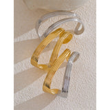 Xandra Geometric Cuff Bracelet – Open Minimalist Fashion Bangle | Huna Jewelry
