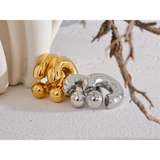 Chunky C-Shape Hoop Earrings – Waterproof Stainless Steel Jewelry | Huna Jewelry