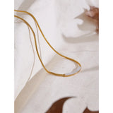 Luella Natural Shell Curved Bar Necklace – Modern & Waterproof Jewelry | Huna Jewelry