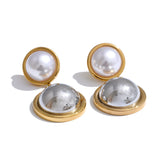Gretchen Pearl Drop Earrings – Classic Round Elegant Jewelry | Huna Jewelry