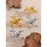 Dinah Geometric Stud Earrings – Modern & Chic Jewelry | Huna Jewelry