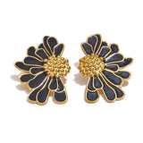 Chloe Flower Stud Earrings – Bold & Elegant Statement Jewelry | Huna Jewelry