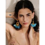 Julia Blue Flower Drop Earrings – Boho Chic Statement Jewelry | Huna Jewelry