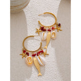 Jasmine Ocean Hoop Earrings – Dangling, Stylish & Summer-Ready | Huna Jewelry