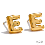 Charlie A-Z Initial Stud Earrings – Minimalist & Tarnish-Resistant | Huna Jewelry
