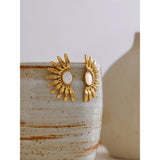 Petalia Shell Stud Earrings – Delicate Floral-Inspired Jewelry | Huna Jewelry