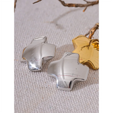 Kinsley Chunky Cross Stud Earrings – Bold Glossy Texture for Effortless Edge | Huna Jewelry