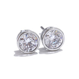 Mavis Round Cubic Zirconia Stud Earrings – Minimalist & Elegant | Huna Jewelry