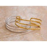 Willow Wide Cuff Bracelet – Layered Hollow Minimalist Jewelry | Huna Jewelry