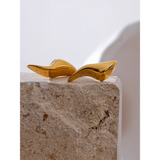 Mila Irregular Stud Earrings – Minimalist & Rust-Proof Smooth Design | Huna Jewelry