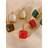 Harlow Opaline Charm Hook Earrings – Vintage Elegance with a Modern Twist | Huna Jewelry